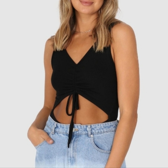 By.Dyln Danika Cutout Bodysuit Black DL0736 Size XS NWT Revolve - Picture 2 of 11